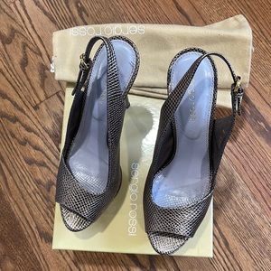 Sergio Rossi Heels Platform Slingback Leather
Stiletto Pumps 8.5